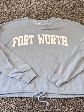 US Apparel Light Blue FORT WORTH Crewneck Sweatshirt